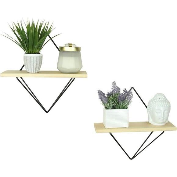 2 Floating Shelfs Wood For Bathroom Bedroom Office Kitchen Home decor Aesthetic - Picture 2 of 4